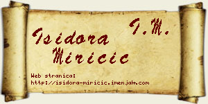 Isidora Miričić vizit kartica